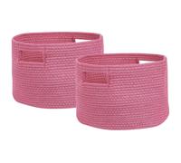 Beliani Set Of 2 Baskets Chiniot Cotton Fuchsia Pink, Pink
