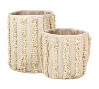 Beliani Set Of 2 Baskets Kakki Cotton Beige