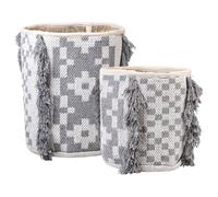 Set of 2 Baskets KALAI Cotton Grey