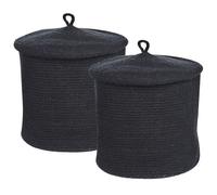 Set of 2 Baskets SILOPI Cotton Black