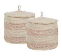 Beliani Set Of 2 Baskets Silopi Cotton Light Beige