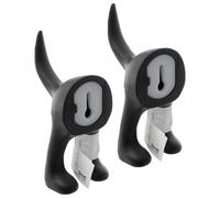 Set of 2 BASTIS Black Dog-Tail Rubber Wall Key Hooks, 12x6x5cm