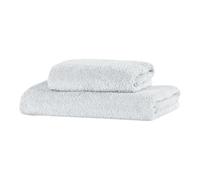 Set of 2 Bath Towels 450 gsm Cotton Terry Towels, 110 x 60 cm + 60 x 40 cm, Soft to the Touch, Made in Italy, Plain White