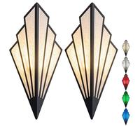 Set Of 2 Battery Operated Wall Sconces Lights,Indoor not Hardwired,Rechargeable Wireless Wall Light With Remote Control Dimmable,Farmhouse Wall Lamp,For Bedroom Mirror Living Room
