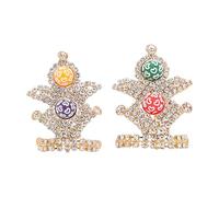 Set of 2 Beads Mala Design God Set for Ganesh/Laddu Gopal/Devi Maa/Radha Krishna Haar Sringar Deity jewellary for All God Statue Indian Traditional Janmashtmi Decorations(Size-1.5")(Multicolour)
