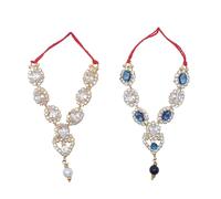 Set of 2 Beads Mala Design God Set for Ganesh/Laddu Gopal/Devi Maa/Radha Krishna Haar Sringar Deity jewellary for All God Statue Indian Traditional Janmashtmi Decoration(Size-2")(Multicolour)