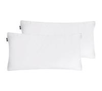 Set of 2 Bed Pillows VIHREN Low 40 x 80 cm Duck Feathers and Down White