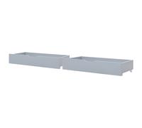 Set of 2 Bed Storage Drawers Pine Wood CRONAT Grey