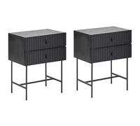 Set of 2 Bedside Tables COVENTRY Black