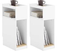 Set Of 2 Bedside Tables Side Table Nightstand With Shelf White,sobuy Fbt171-Wnx2