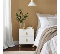 Set Of 2 Bedside Tables Side Table With 2 Drawers,white,sobuy Fbt115-Wx2