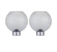 Set of 2 Betchley - Battery Operated Chrome Lamp with Clear Glass