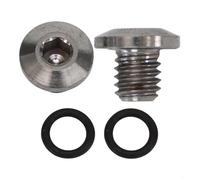 Set of 2 Bicycle Bleed Screws M5x5mm, with O Rings for Brake System (silver)
