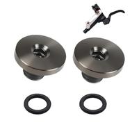 Set of 2 Bicycle Bleed Screws with O-Ring, Oil Cylinder Lid Screw Made of TC4 Titanium Alloy M5 x 5 mm, Black, Compatible with Shimano XT, SLX, Zee, Deore LX, for Split Oil Cylinder Cover