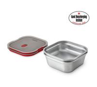 Set Of 2 Black + Blum Steel Food Box Large 1200Ml - Grey & Red