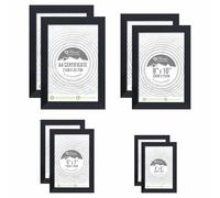 Set of 2 - Black colour Glass Front Free Standing/Wall Mounted photo frames - 6 x 4 to A4 Size Perfect for Gift Wall Art Gallery Home Decor (6 x 4)