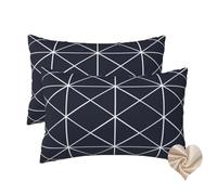 Set of 2 Black Cushion Covers 60cm x 40cm Simple Cushions, Soft Sofa Cushion Covers Decorative Pillows Rectangle Sofa Cushions, Winter Cushion Covers Throw Pillowcases for Couch Bed Room Decor -hs83
