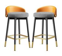 Set of 2 Black Metal Bar Stools with Backrest Eco-Leather Upholstery High Kitchen Island Chairs Perfect for Pub & Bistro - Stylish & Comfortable Seating