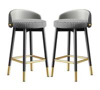 Set of 2 Black Metal Bar Stools with Backrest Eco-Leather Upholstery High Kitchen Island Chairs Pub & Bistro Seating Modern Counter Stools for Dining.