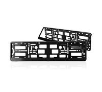 Set of 2 Black Number Plate Holders for Car, Van, SUV - Universal UK and EU Registration Plate Surrounds - Weather Resistant Durable ABS+PC with Anti-Rattle Springs - No Drill Easy Fit Front and Rear