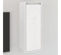 Set of 2 Black Solid Pine Wood Wall Cabinets Floating Storage Units 80cm UK