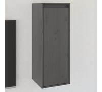 Set of 2 Black Solid Pine Wood Wall Cabinets Floating Storage Units 80cm UK