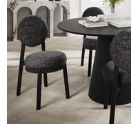 Set of 2 Black Upholstered Dining Chairs - Maru