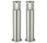Set of 2 Bloom - Brushed Stainless Steel Outdoor Post Lights