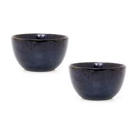 Set of 2 Blue Reactive Glaze Stoneware Bowl | Round Ceramic Kitchen Cereal Bowl Serving Bowl Pasta Bowl | Soup Bowl Serving Dishes - 660ml