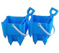 Set Of 2 Blue Sand Castle Shaped Bucket And Spade
