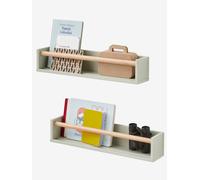 Set of 2 Book Shelves green