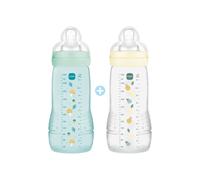 Set of 2 Bottles - MAM BABY - Easy Active - +6 months - 330 ml - Nipple flow X - Ice + Pearl