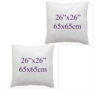 Set of 2- Bounce Back Virgin Hollow Fiber Cushion Pads Fillers Inners Inserts pillow square pads- Non allergenic- Washable- Available in 14"16"18"20"22"24"26"28"30" (26x26"(65x65cm))