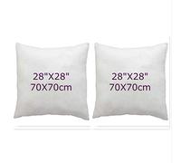 Set of 2- Bounce Back Virgin Hollow Fiber Cushion Pads Fillers Inners Inserts pillow square pads- Non allergenic- Washable- Available in 14"16"18"20"22"24"26"28"30" (28x28"(70x70cm))