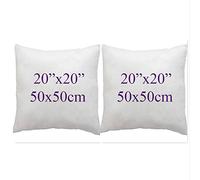 Set of 2- Bounce Back Virgin Hollow Fiber Cushion Pads Fillers Inners Inserts pillow square pads- Non allergenic- Washable- Available in 14"16"18"20"22"24"26"28"30" (20x20"(50x50cm))