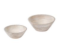 Set of 2 Bowls LUXOR Mango Wood Light Brown