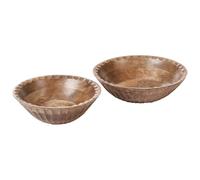 Beliani Set of 2 Bowls SOHAG Mango Wood Brown, Brown