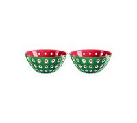 SET OF 2 BOWLSØ12CM "LE MURRINE" - Red/White/Emerald