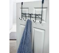 Set of 2 Bows Black Over Door Storage Hooks Showerdrape Black One Size
