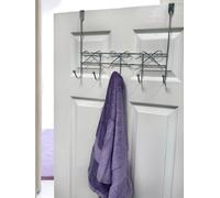 Set of 2 Bows Black Over Door Storage Hooks Showerdrape Metallic Silver One Size