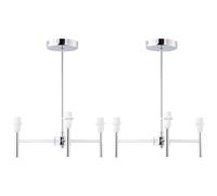 First Choice Lighting Set Of 2 Brea - Chrome 3 Arm Semi Flush Fittings Only
