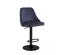Set of 2 Breakfast Velvet Bar Stools Swivel Gas Lift Rest Chair Kitchen Barstool Hygrad Built to Survive Black One Size