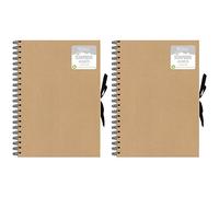 Set of 2- Brown- A4 Scrapbook Photo Albums 40 Sheets (21 x 29.7 cm) Thick Kraft Paper Scrap Book Ideal for Your Scrapbooking Albums Art & Craft Projects Anniversary Memory Book for Baby Wedding Family
