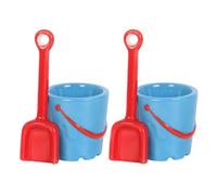 Set Of 2 Bucket Shaped Ceramic Egg Cups With Spade Spoons
