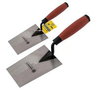 Set of 2 Bucket Trowels - 7" Soft Grip Handle | DIY Hand Tool, Brick, Jointer, Bricklayer, Bricklaying Tool | Strong & Durable Carbon Steel Blade