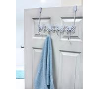 Set of 2 Butterflies Pink Over Door Storage Hooks Showerdrape White One Size