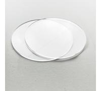 Set of 2 Cake Boards 6 to 10 Inch Reusable Clear Glossy Acrylic Round Disk - 1/8 or 0.12 inch Thick for Professional Cake Presentation, Size:10 inches