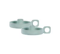 Beliani Set Of 2 Candle Holders Chorio 4 Cm Metal Mint Green