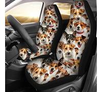 Set Of 2 Car Seat Cover Dirty-Proof Cars Front Covers Soft Auto Accessories Bucket Protector Fit Truck Suv Mpv Sedan A Bunch Of Jack Russell Terriers, Jack Russell Faces Dog Breeds,Dog Lovers Gift