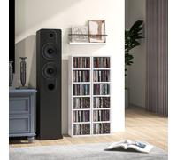 Set of 2 CD Storage Units with Adjustable Shelves, High Gloss White HOMCOM White One Size